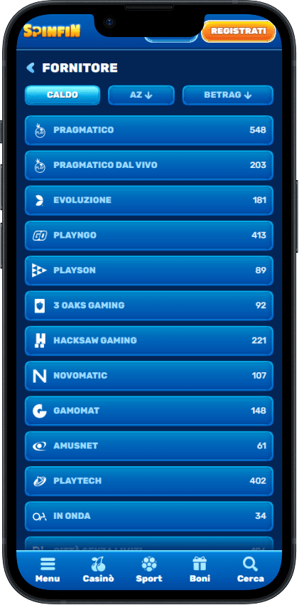 Spinfin Casino Provider
